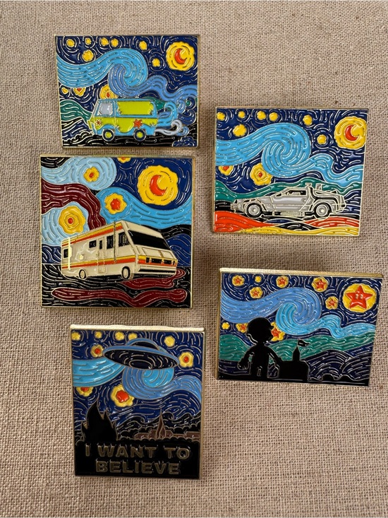 Jewelry - Starry Night Movie/TV Vehicle Enamel Pins - Choice of 1